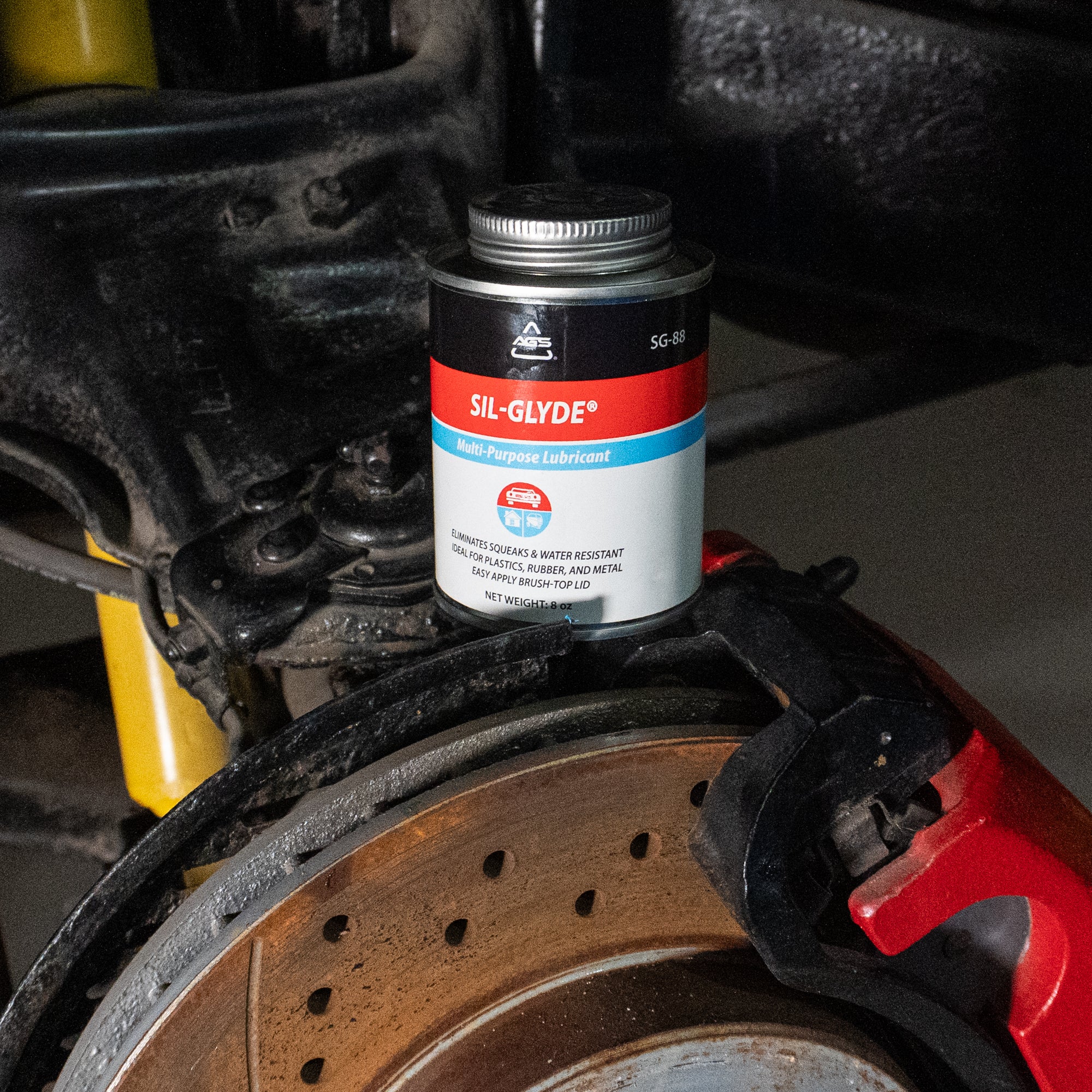 Sil-Glyde Silicone Lubricant 8 oz Brush Top Anti-Squeak - Motive Products Sil-Glyde Silicone Lubricant 8 oz Brush Top Anti-Squeak - Motive Products