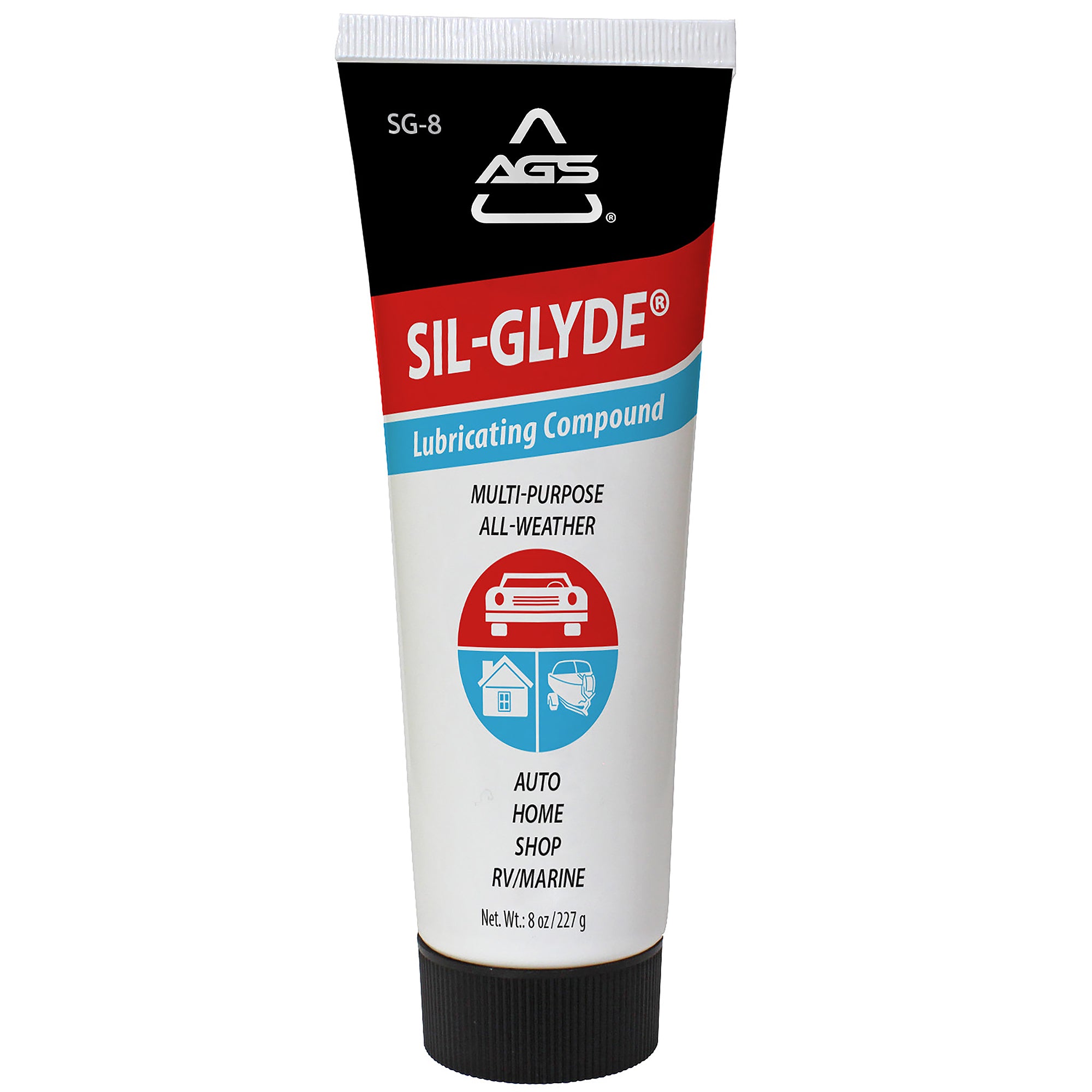 AGS Sil-Glyde Silicone Lubricant, Tube, 8 oz, SG-8 AGS Sil-Glyde Silicone Lubricant, Tube, 8 oz, SG-8